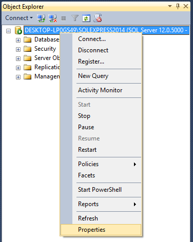 SQL Server Properties