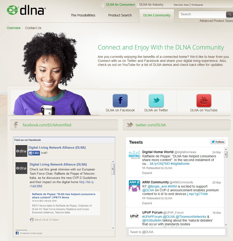 Screenshot of DLNA Community