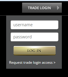 Screenshot of login screen